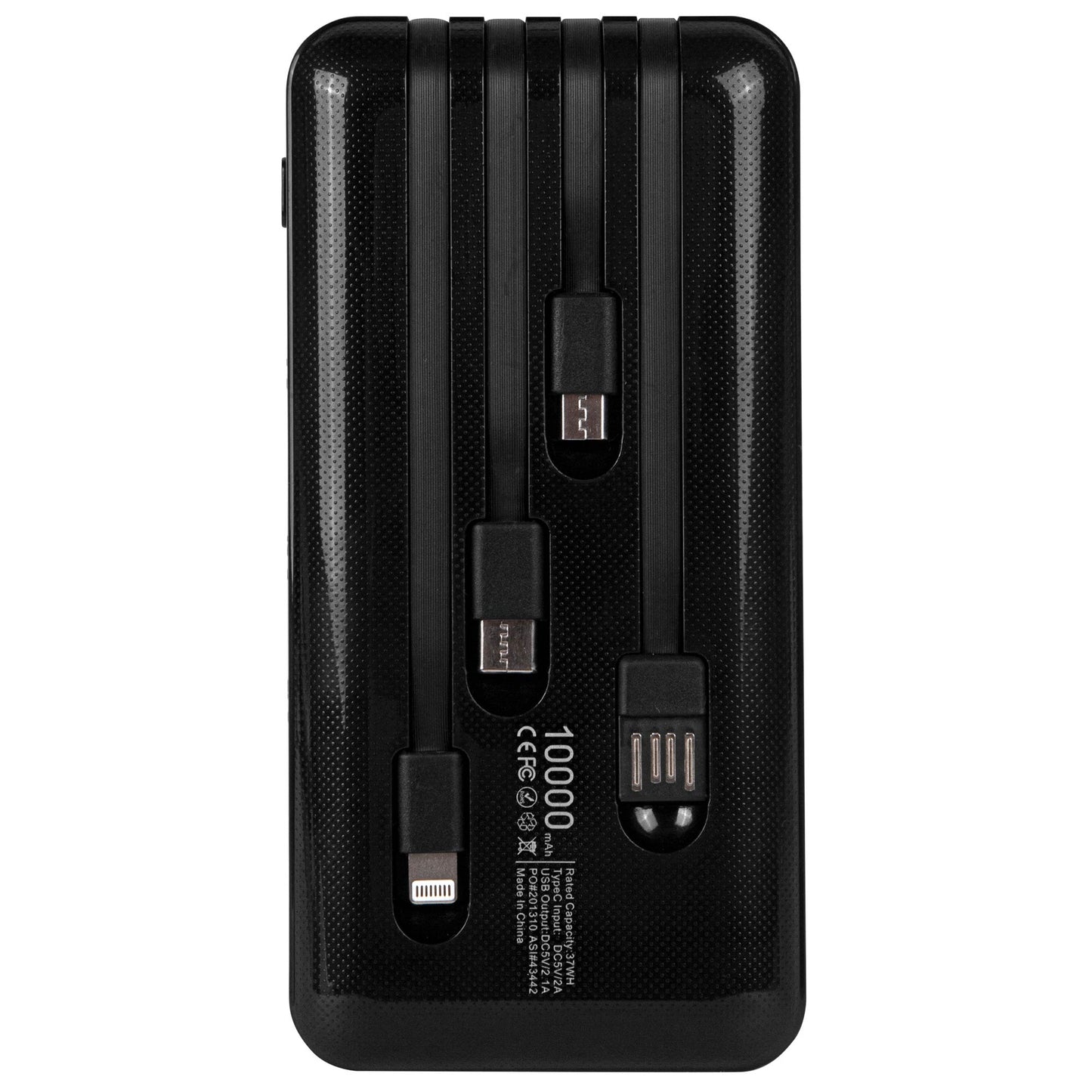 New! BMW MOA - 10000mAh Polymer Power Bank with Build-In Charging Cables - Black