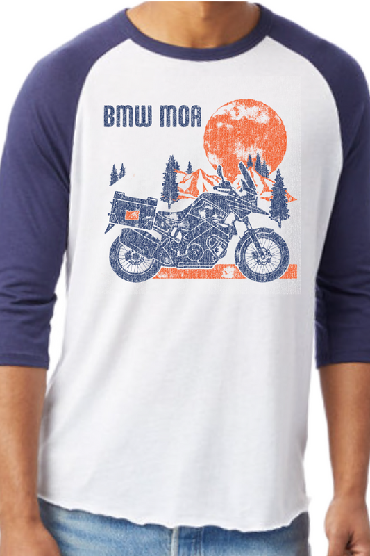 NEW! BMW MOA Raglan - Men's - Navy/White