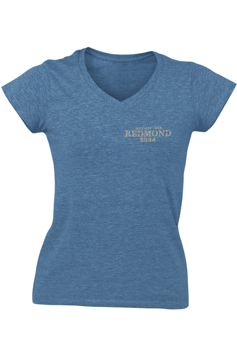 NEW! Riding to Redmond - Rally Tee - Women's V Neck - Distressed Heather Navy