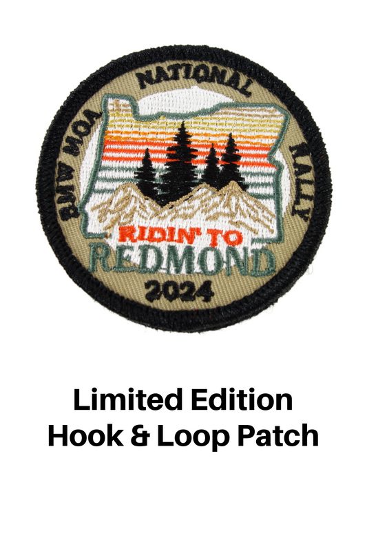 2024 Ridin' to Redmond Embroidered Patch - Hook and Loop Back