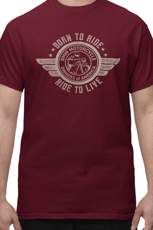 NEW! Born to Ride Ride to Live - Men's - Maroon