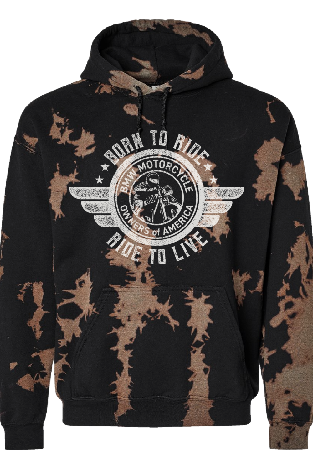 NEW! Born to Ride - Acid Wash Hoodie Pullover