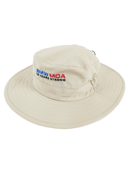 50 Years Strong - Khaki - Protective Sun Brim Hat with Neck Shield