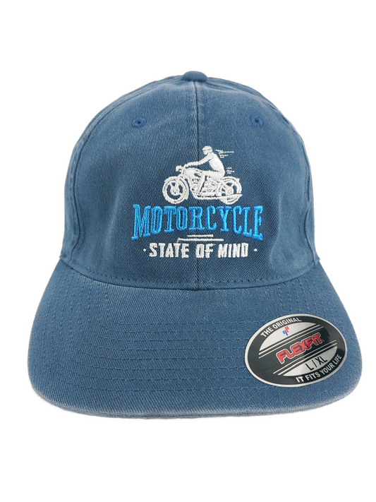 Motorcycle State of Mind - Light Denim Flex Fit - Baseball Style Hat