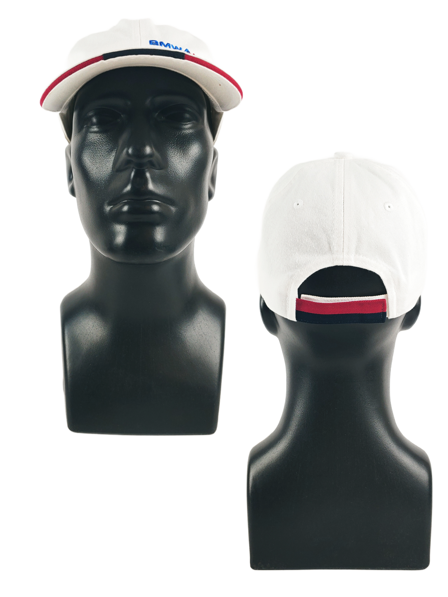 BMW MOA -  White with Red and Blue Contrast Brim - Baseball Style Hat
