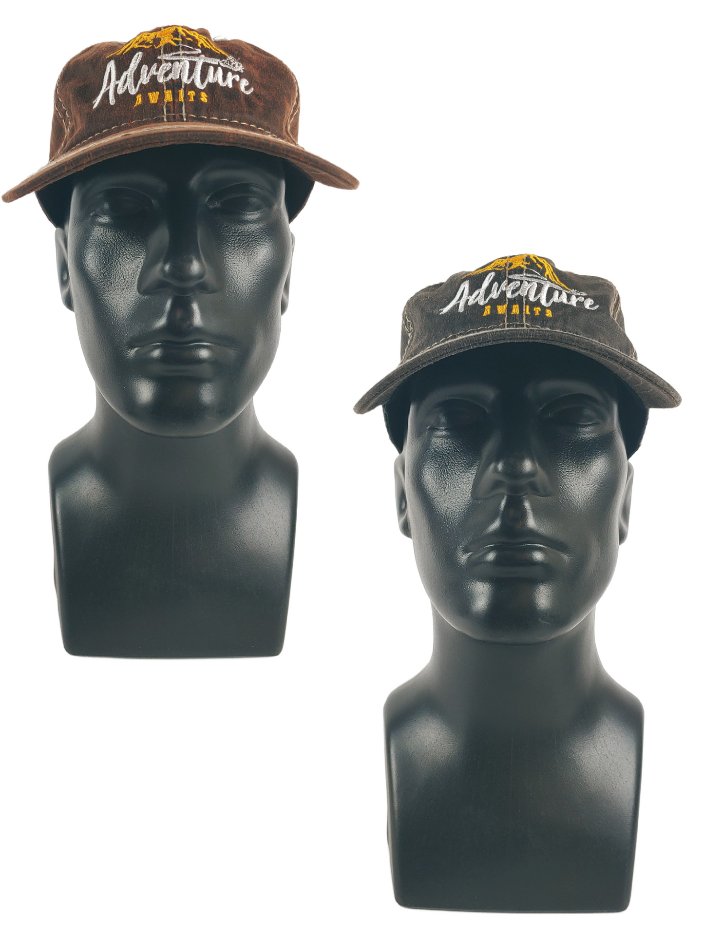 Adventure Awaits - Oiled Canvas - Charcoal or Brown - Baseball Style Hat