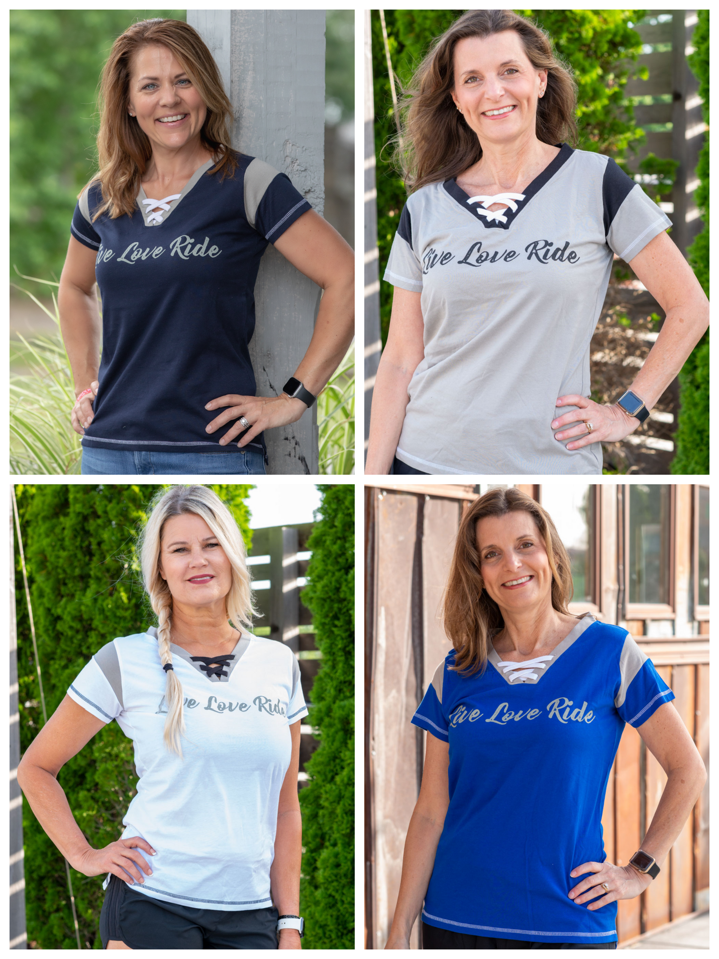 Live Love Ride - Women's Lace-Up Tee - 4 Colors Available