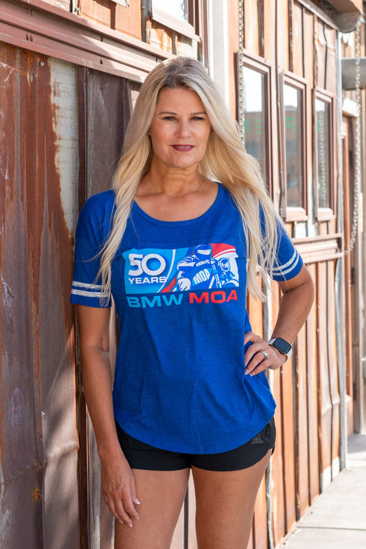50th Anniversary - Game Day - Woman's Scoop Neck - Royal Blue
